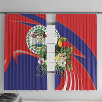 Belize Toucan Tropical Window Curtain Happy Independence Day
