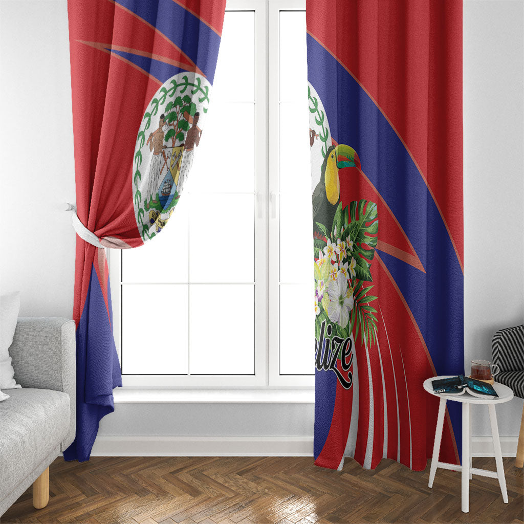 Belize Toucan Tropical Window Curtain Happy Independence Day