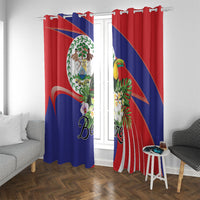 Belize Toucan Tropical Window Curtain Happy Independence Day