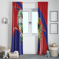 Belize Toucan Tropical Window Curtain Happy Independence Day