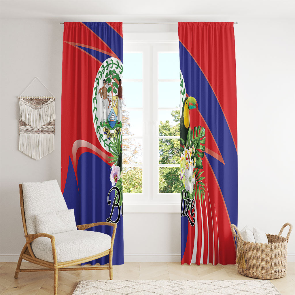Belize Toucan Tropical Window Curtain Happy Independence Day
