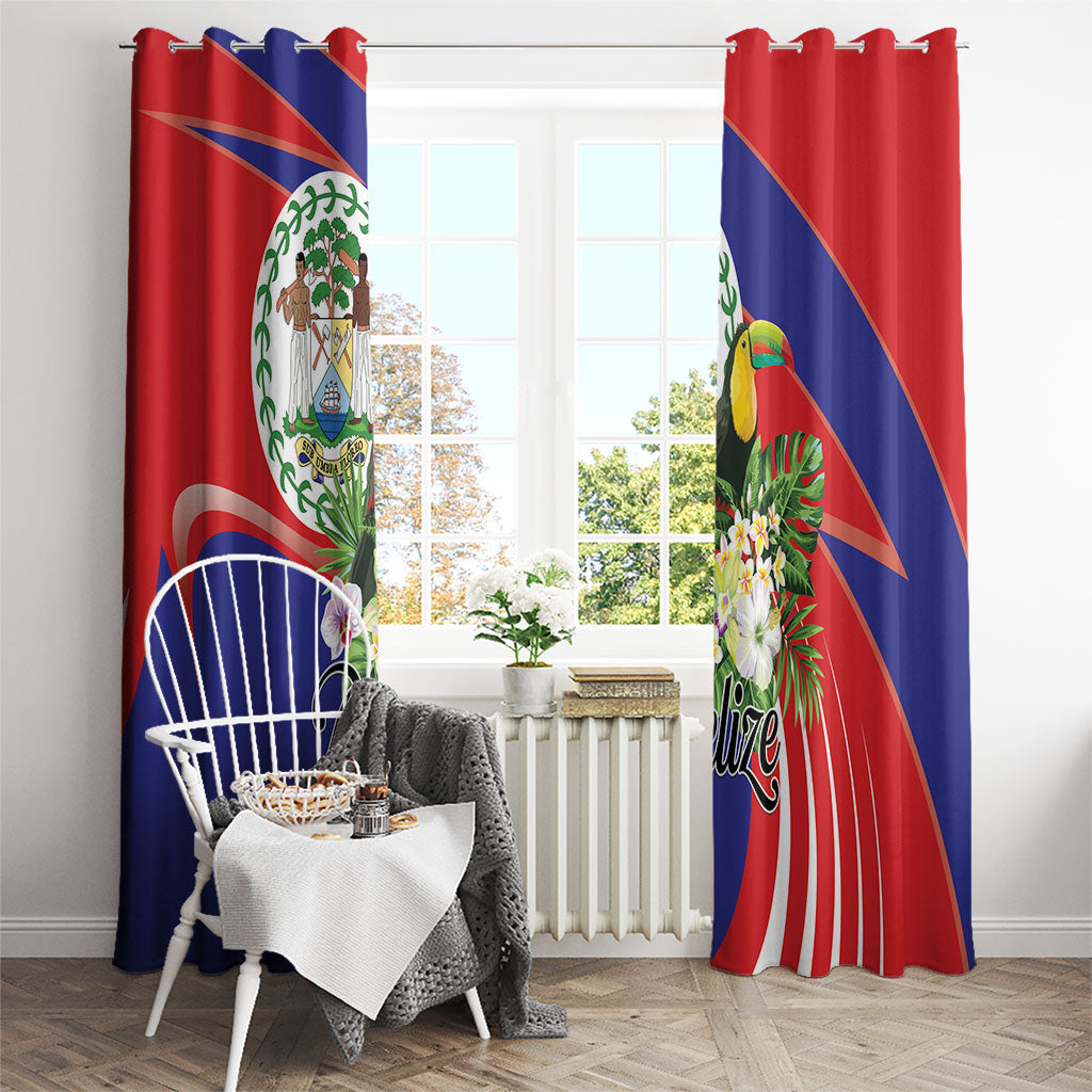 Belize Toucan Tropical Window Curtain Happy Independence Day