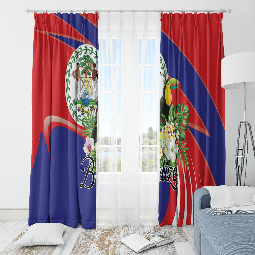 Belize Toucan Tropical Window Curtain Happy Independence Day