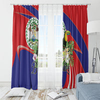 Belize Toucan Tropical Window Curtain Happy Independence Day