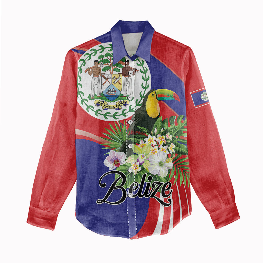 Personalized Belize Toucan Tropical Women Casual Shirt Happy Independence Day