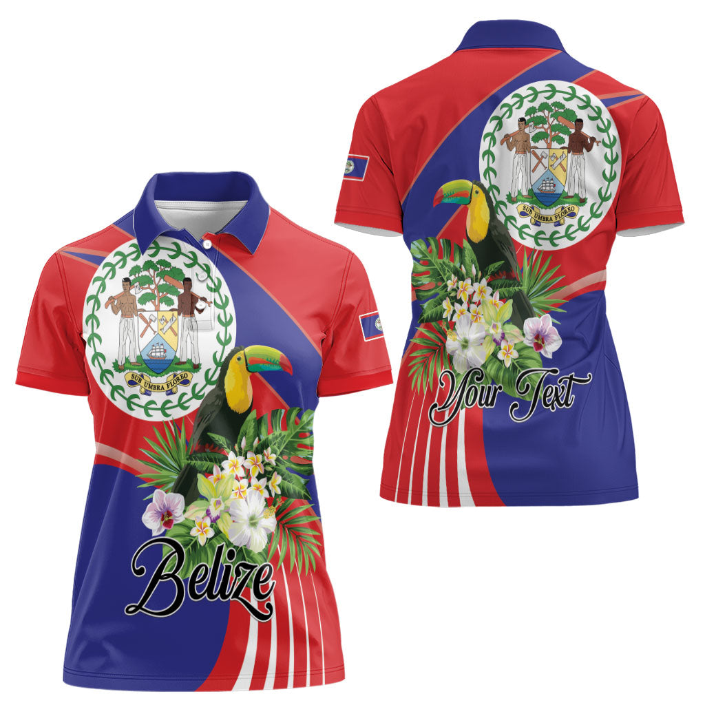 Personalized Belize Toucan Tropical Women Polo Shirt Happy Independence Day
