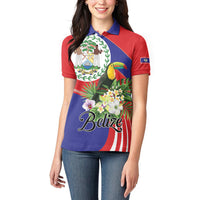 Personalized Belize Toucan Tropical Women Polo Shirt Happy Independence Day