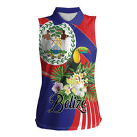Personalized Belize Toucan Tropical Women Sleeveless Polo Shirt Happy Independence Day