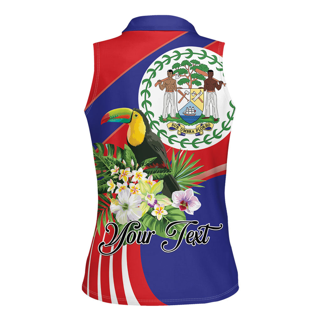 Personalized Belize Toucan Tropical Women Sleeveless Polo Shirt Happy Independence Day