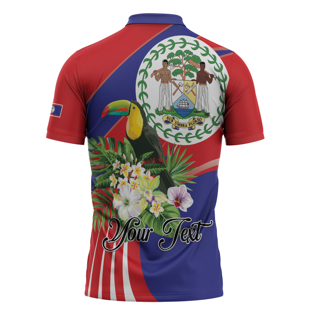 Personalized Belize Toucan Tropical Zipper Polo Shirt Happy Independence Day
