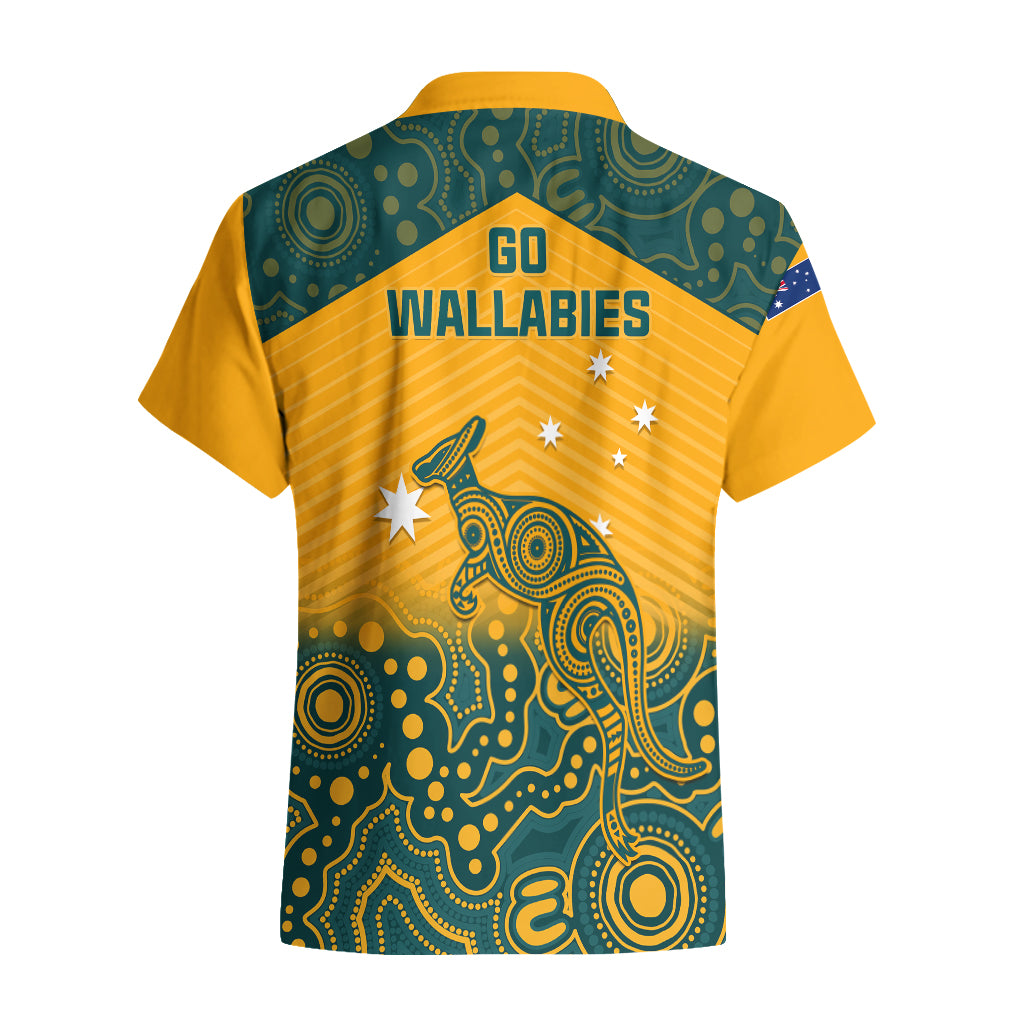 Australia Rugby Hawaiian Shirt Wallabies Aboriginal Pattern - Wonder Print Shop