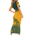 Australia Rugby Short Sleeve Bodycon Dress Wallabies Aboriginal Pattern - Wonder Print Shop