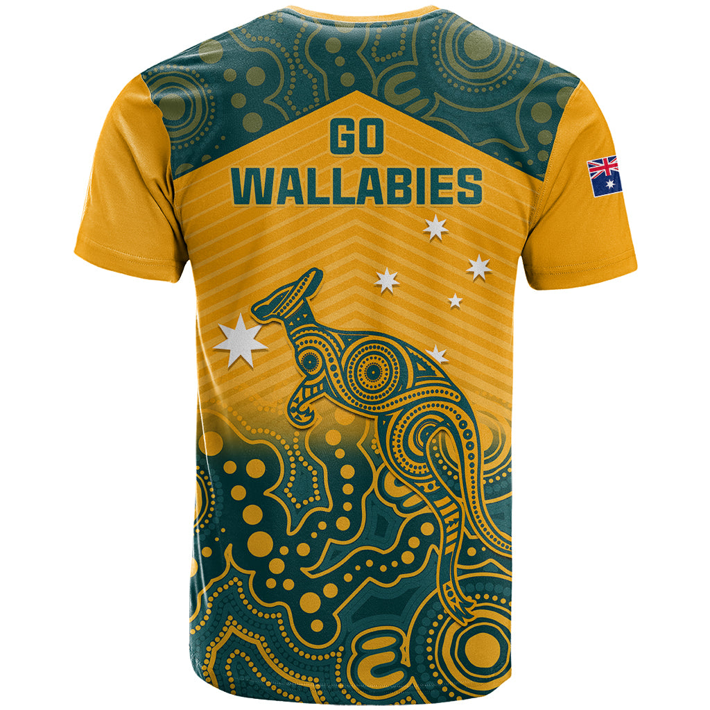 Australia Rugby T Shirt Wallabies Aboriginal Pattern - Wonder Print Shop