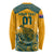 Custom Australia Rugby Long Sleeve Shirt Wallabies Aboriginal Pattern LT01