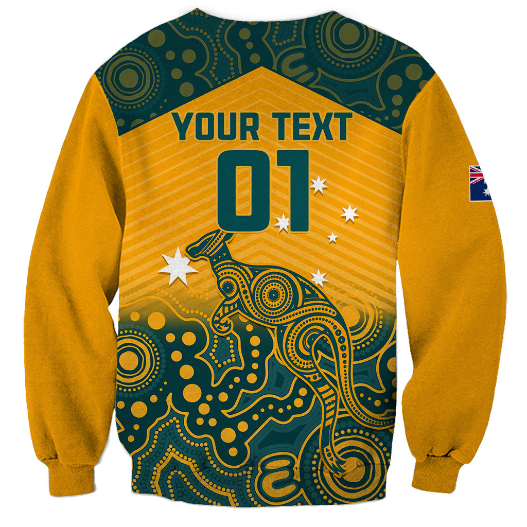 Custom Australia Rugby Sweatshirt Wallabies Aboriginal Pattern - Wonder Print Shop