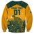 Custom Australia Rugby Sweatshirt Wallabies Aboriginal Pattern - Wonder Print Shop