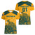 Custom Australia Rugby Women V Neck T Shirt Wallabies Aboriginal Pattern - Wonder Print Shop