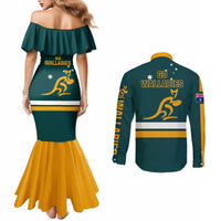 australia-rugby-couples-matching-mermaid-dress-and-long-sleeve-button-shirts-wallabies-go-2023-world-cup