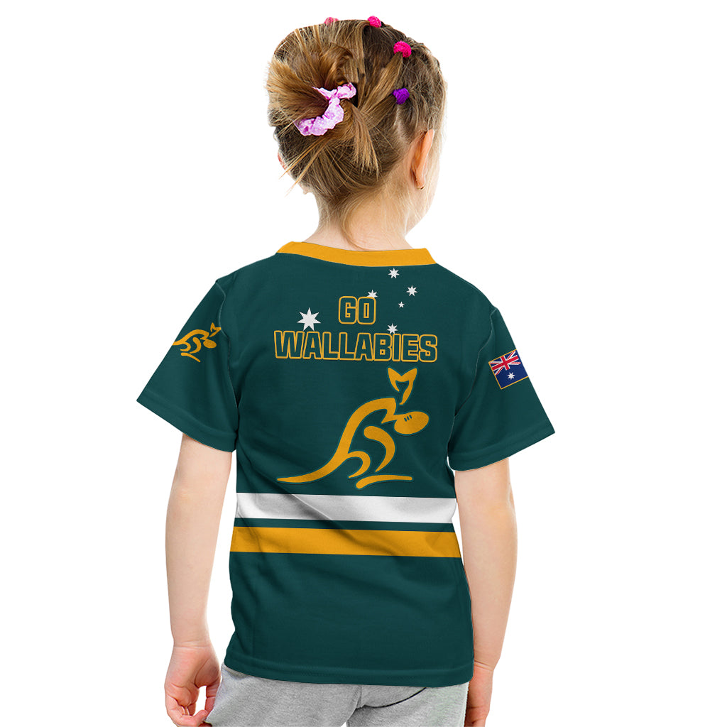 Australia Rugby Kid T Shirt Wallabies Go 2023 World Cup - Wonder Print Shop