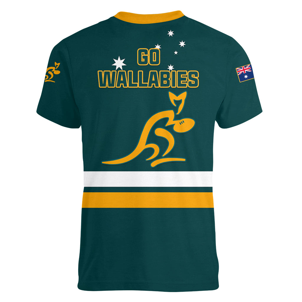 Australia Rugby Women V Neck T Shirt Wallabies Go 2023 World Cup - Wonder Print Shop