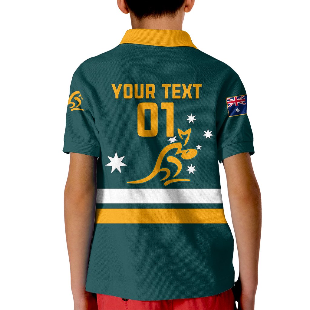 Custom Australia Rugby Kid Polo Shirt Wallabies Go 2023 World Cup - Wonder Print Shop