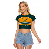 Custom Australia Rugby Raglan Cropped T Shirt Wallabies Go 2023 World Cup - Wonder Print Shop