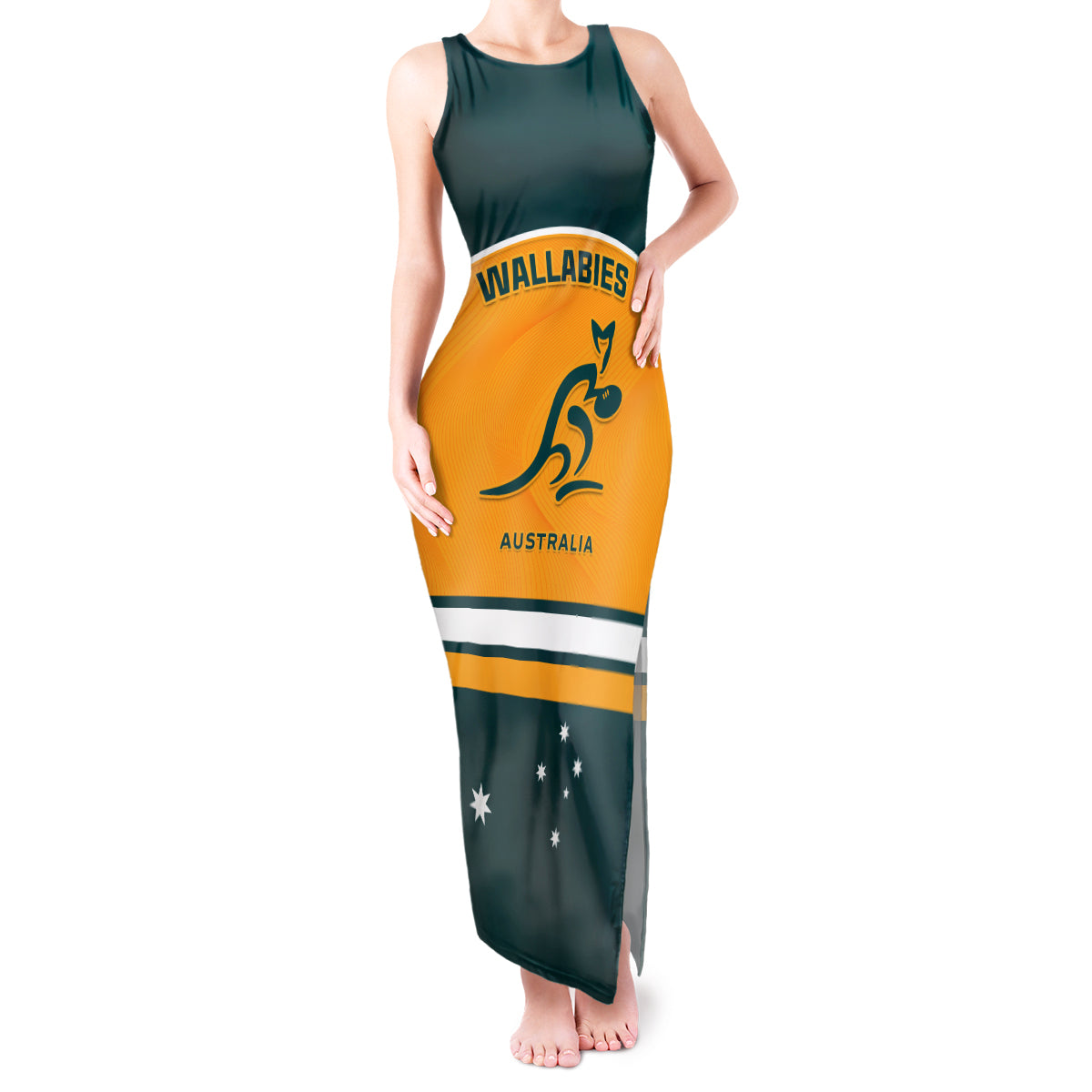 Custom Australia Rugby Tank Maxi Dress Wallabies Go 2023 World Cup - Wonder Print Shop
