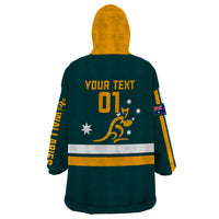 Custom Australia Rugby Wearable Blanket Hoodie Wallabies Go 2023 World Cup - Wonder Print Shop
