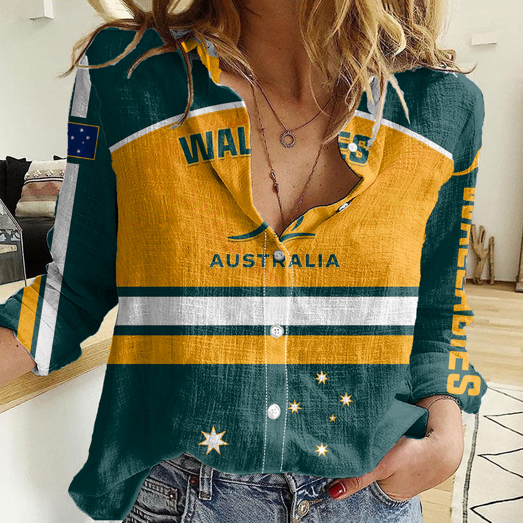 Custom Australia Rugby Women Casual Shirt Wallabies Go 2023 World Cup - Wonder Print Shop