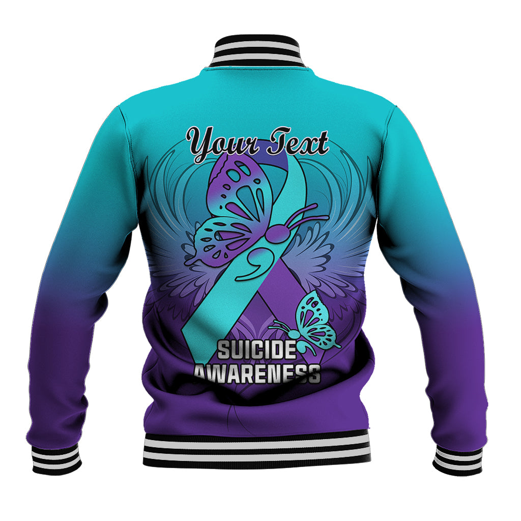 Personalised Stay Your Story is Not Over Suicide Prevention Baseball Jacket - Wonder Print Shop