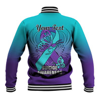 Personalised Stay Your Story is Not Over Suicide Prevention Baseball Jacket - Wonder Print Shop