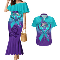 Personalised Stay Your Story is Not Over Suicide Prevention Couples Matching Mermaid Dress and Hawaiian Shirt - Wonder Print Shop