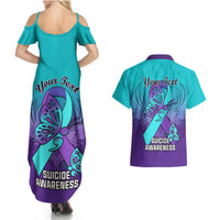 Personalised Stay Your Story is Not Over Suicide Prevention Couples Matching Summer Maxi Dress and Hawaiian Shirt - Wonder Print Shop