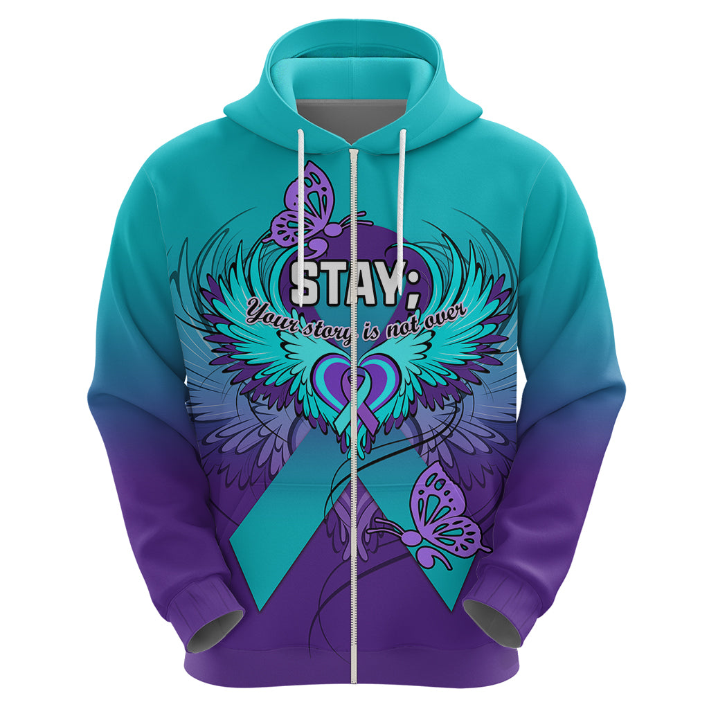 Personalised Stay Your Story is Not Over Suicide Prevention Hoodie - Wonder Print Shop