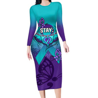 Personalised Stay Your Story is Not Over Suicide Prevention Long Sleeve Bodycon Dress - Wonder Print Shop