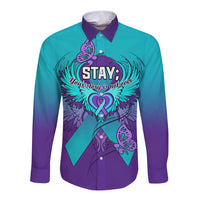Personalised Stay Your Story is Not Over Suicide Prevention Long Sleeve Button Shirt - Wonder Print Shop
