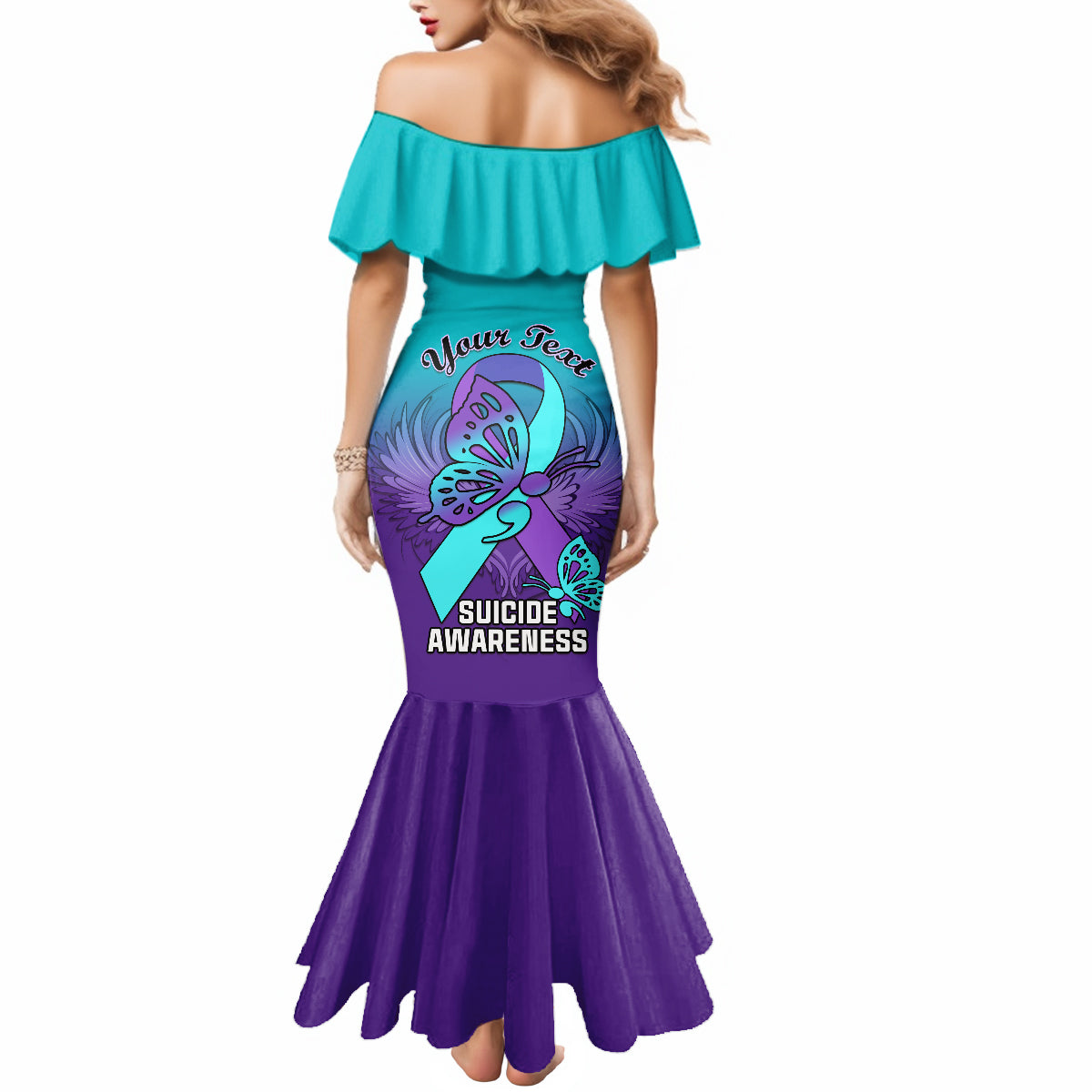 Personalised Stay Your Story is Not Over Suicide Prevention Mermaid Dress - Wonder Print Shop