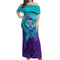 Personalised Stay Your Story is Not Over Suicide Prevention Off Shoulder Maxi Dress - Wonder Print Shop