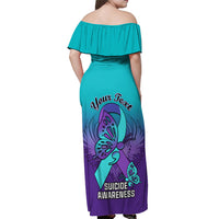 Personalised Stay Your Story is Not Over Suicide Prevention Off Shoulder Maxi Dress - Wonder Print Shop