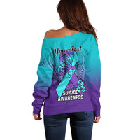 Personalised Stay Your Story is Not Over Suicide Prevention Off Shoulder Sweater - Wonder Print Shop