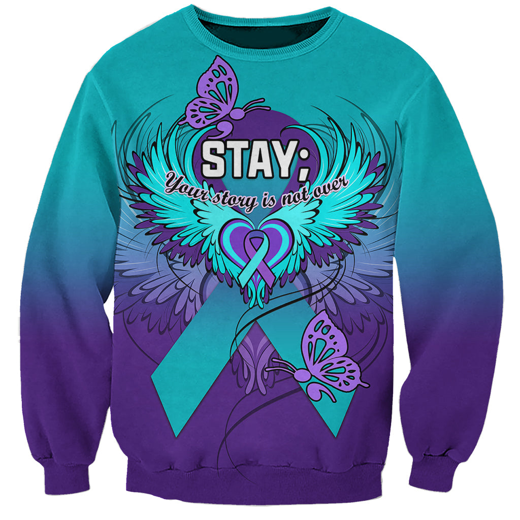 Personalised Stay Your Story is Not Over Suicide Prevention Sweatshirt - Wonder Print Shop