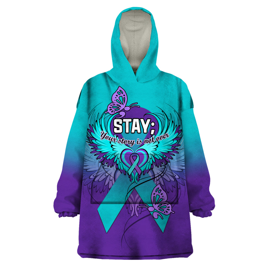Personalised Stay Your Story is Not Over Suicide Prevention Wearable Blanket Hoodie - Wonder Print Shop