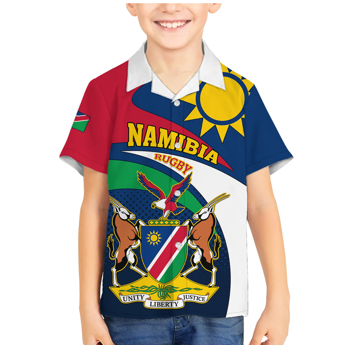Namibia Rugby Family Matching Mermaid Dress and Hawaiian Shirt Welwitschias Go 2023 World Cup - Wonder Print Shop