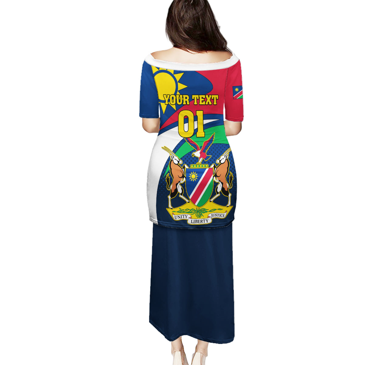 Custom Namibia Rugby Family Matching Puletasi Dress and Hawaiian Shirt Welwitschias Go 2023 World Cup - Wonder Print Shop