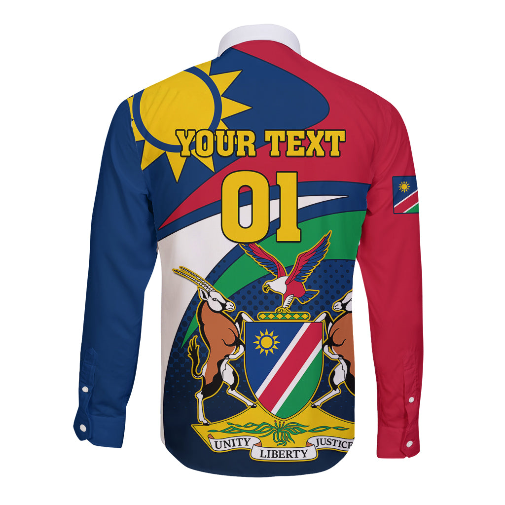 Custom Namibia Rugby Long Sleeve Button Shirt Welwitschias Go 2023 World Cup - Wonder Print Shop