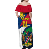 Custom Namibia Rugby Off Shoulder Maxi Dress Welwitschias Go 2023 World Cup - Wonder Print Shop