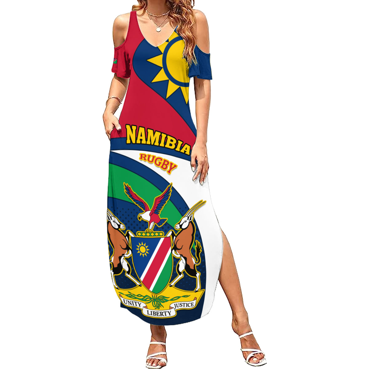 Custom Namibia Rugby Summer Maxi Dress Welwitschias Go 2023 World Cup - Wonder Print Shop
