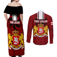Georgia Rugby Couples Matching Off Shoulder Maxi Dress and Long Sleeve Button Shirts The Lelos Go 2023 World Cup - Wonder Print Shop