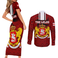 Georgia Rugby Couples Matching Short Sleeve Bodycon Dress and Long Sleeve Button Shirts The Lelos Go 2023 World Cup - Wonder Print Shop