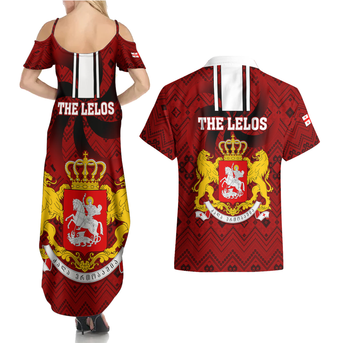 Georgia Rugby Couples Matching Summer Maxi Dress and Hawaiian Shirt The Lelos Go 2023 World Cup - Wonder Print Shop